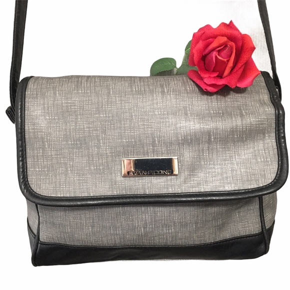 Color Bag Evan Picone Gray & Black Crossbody Shoulder - Picture 1 of 9